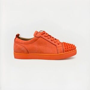 Christian Louboutin Orange Studded Sneakers
